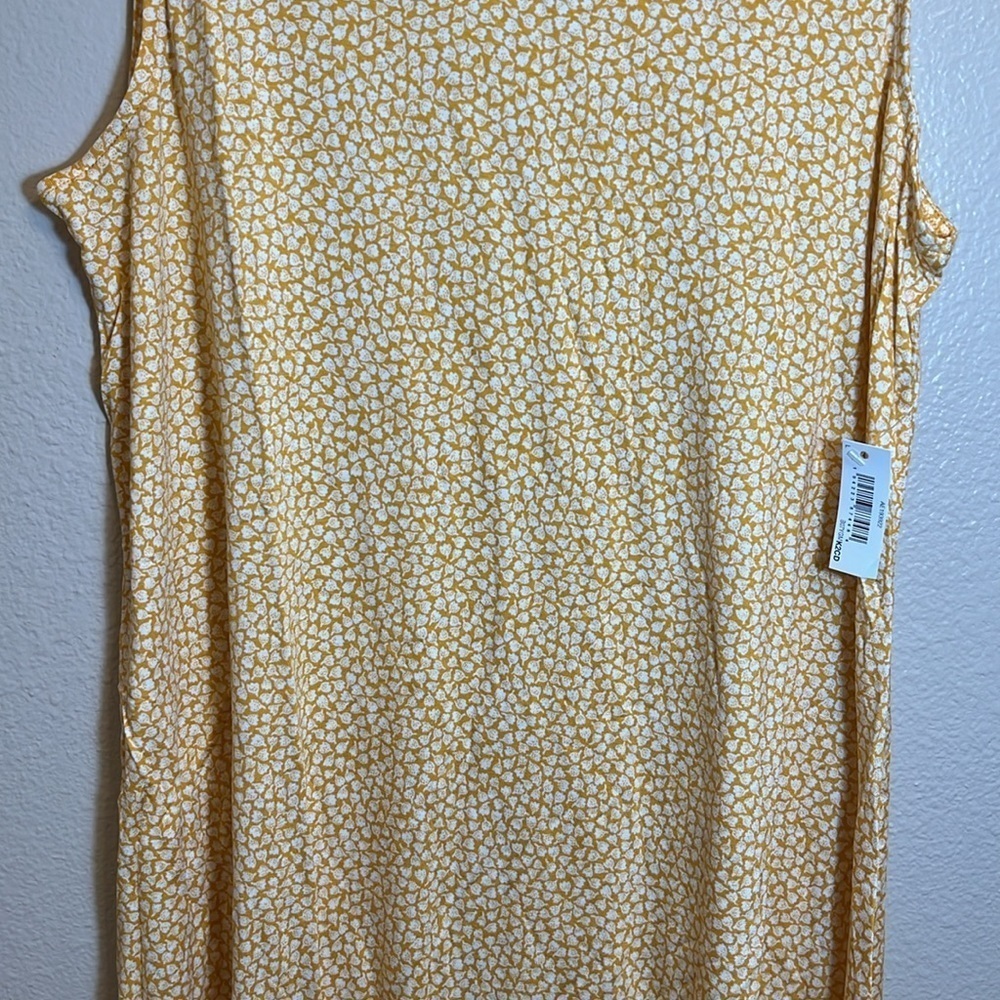 NWT Amazon Essentials Yellow Tulips Tank Swing Dress - Picture 4 of 12